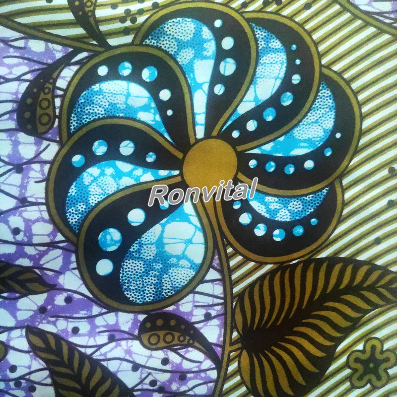 Competitive Price 6 Yards Combed Woven African Wax Prints Fabric Heavyweight Batik Fusible for Boys Shirts Curtains Bags Covers