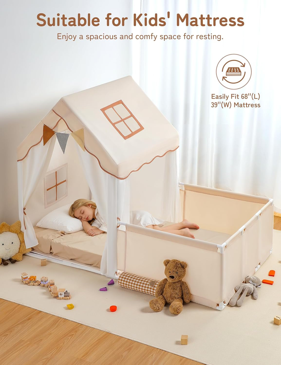 Kids Large Indoor Outdoor Play Tent Enclosure With Lights
