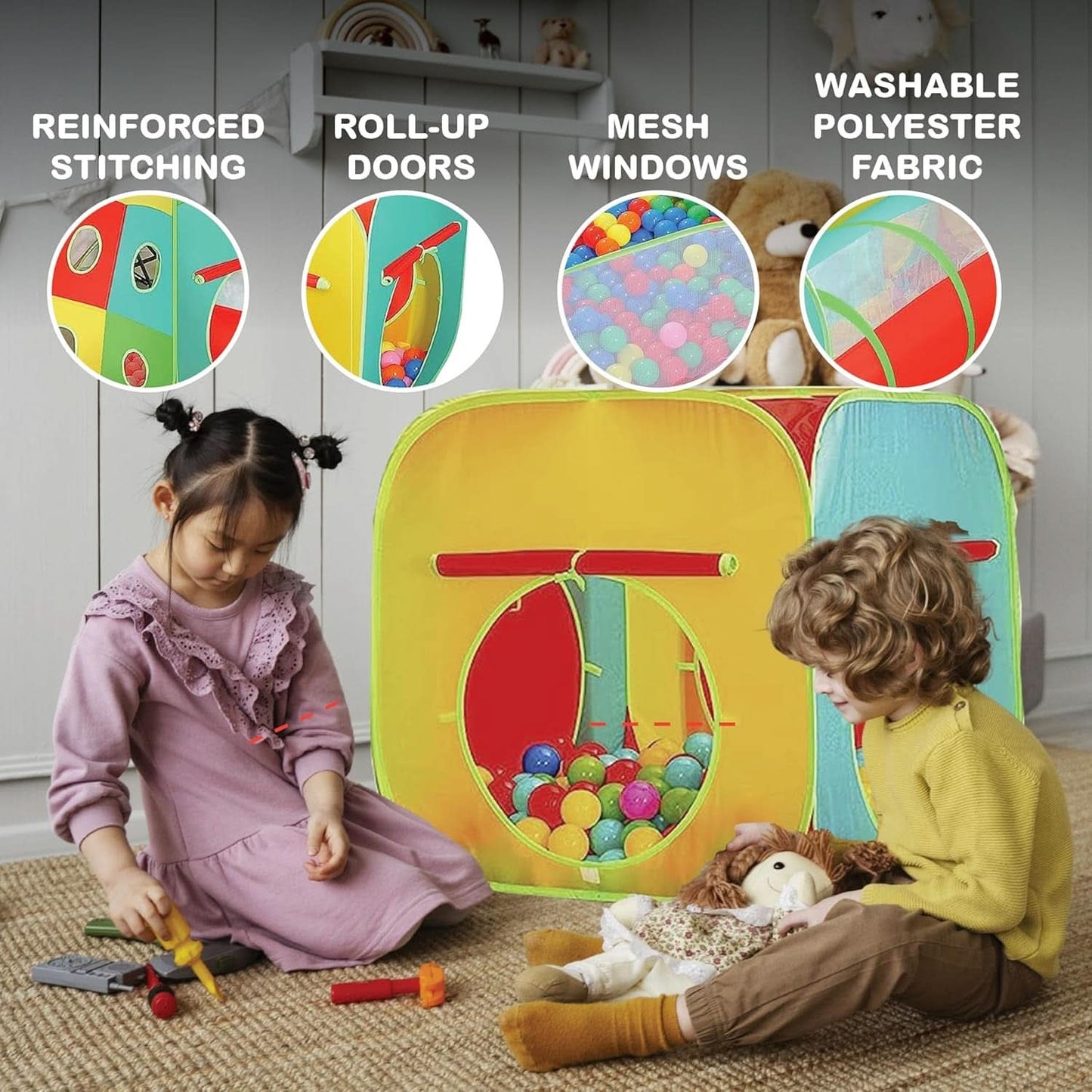 Kids Play Tent Five Piece Set IndoorsOutdoors BallPit