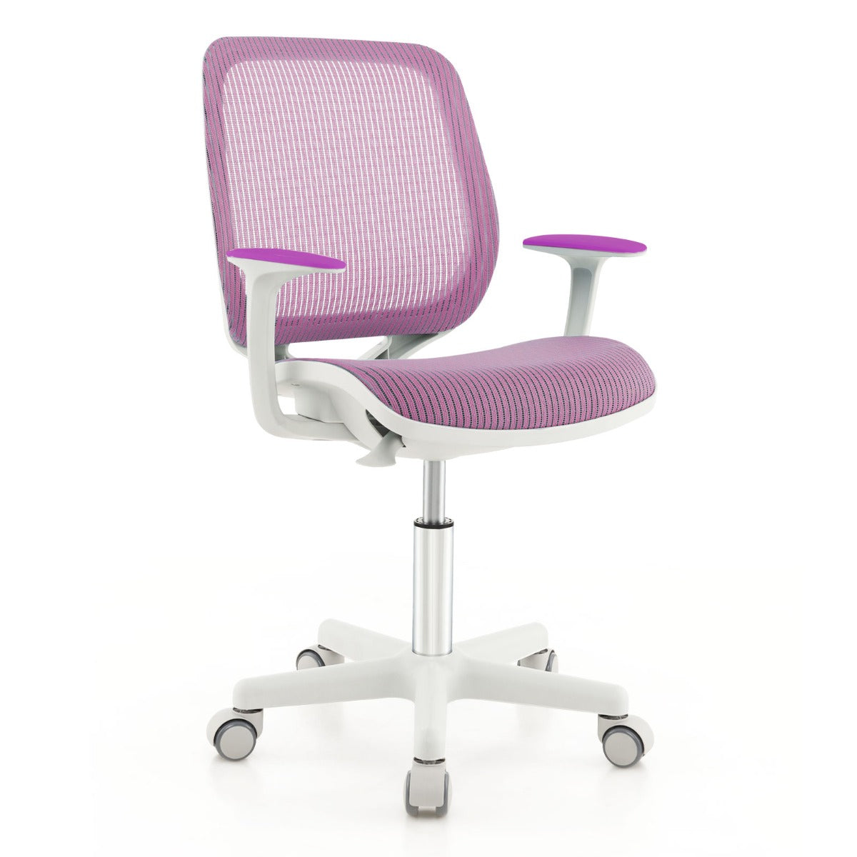 NNECW Kids Swivel Mesh Children Computer Chair with Adjustable Height-purple