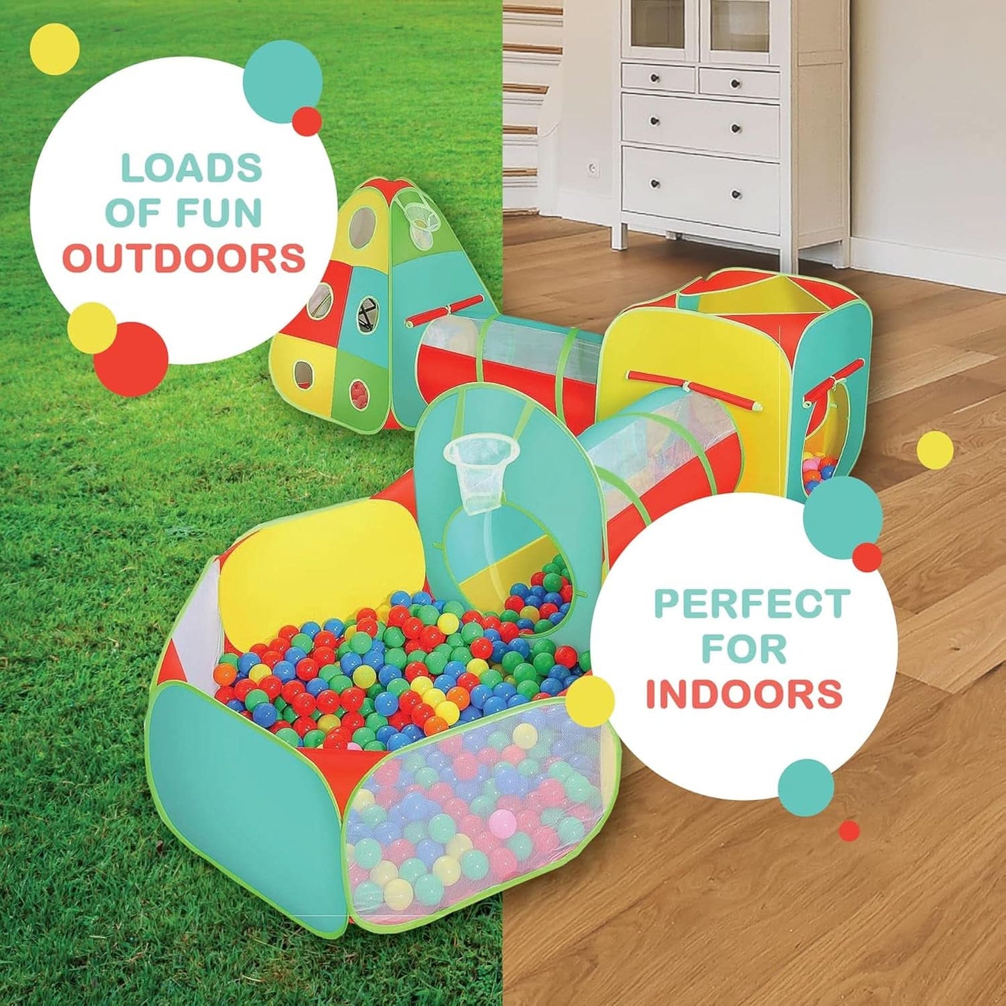 Kids Play Tent Five Piece Set IndoorsOutdoors BallPit