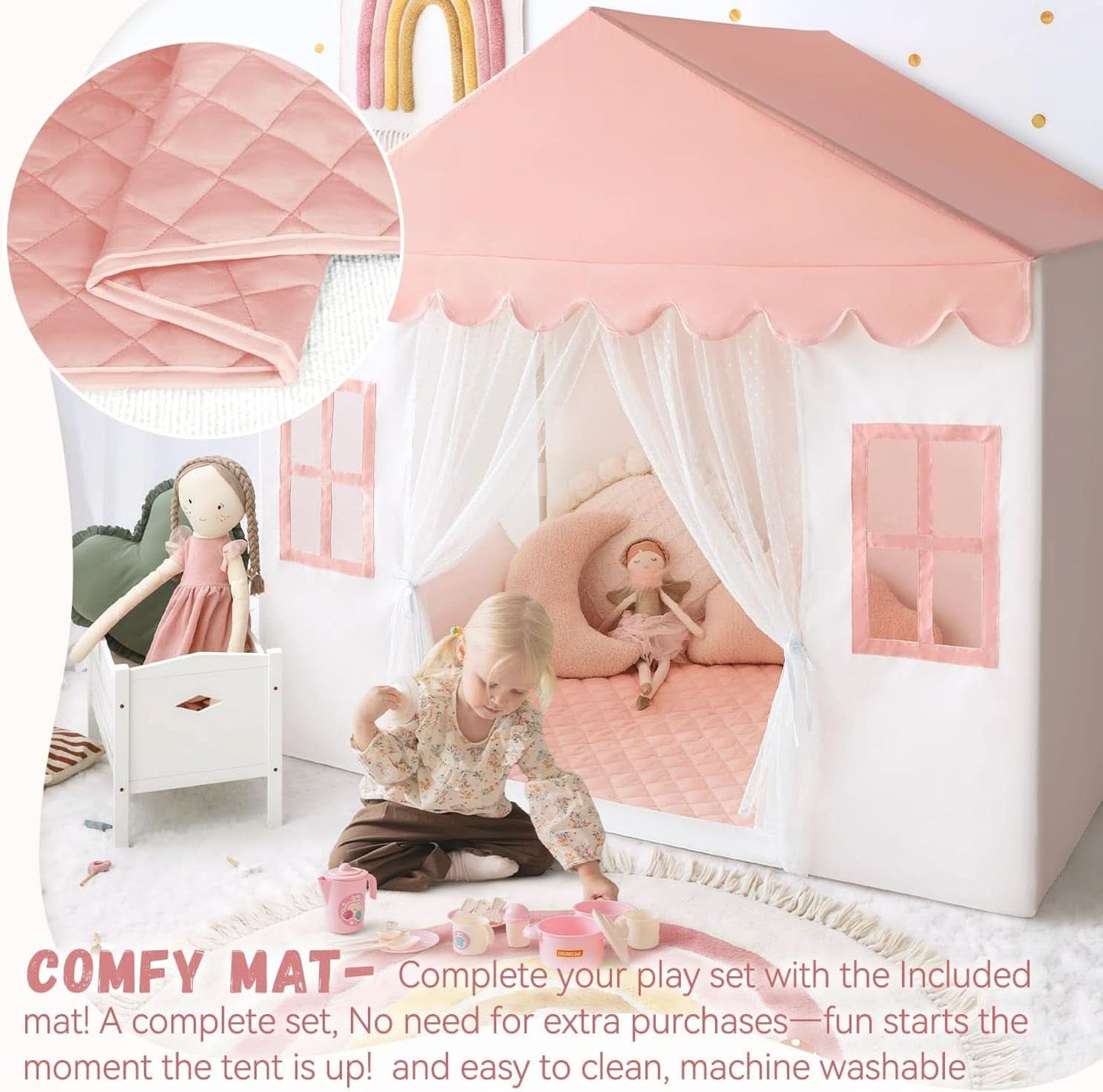 Premium Over sized Pink Indoor Playhouse Tent Toddlers