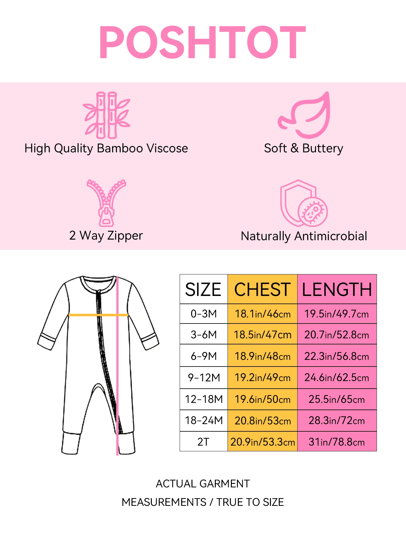 PoshTOT Summer Bamboo Baby Convertible Zippy Romper