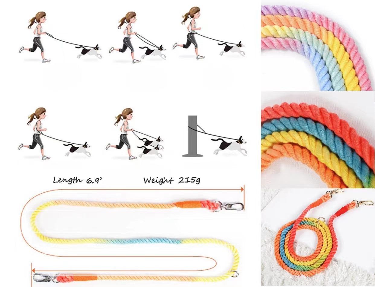 HANDS FREE DOG ROPE LEASH - OMBRE LIGHT PURPLE