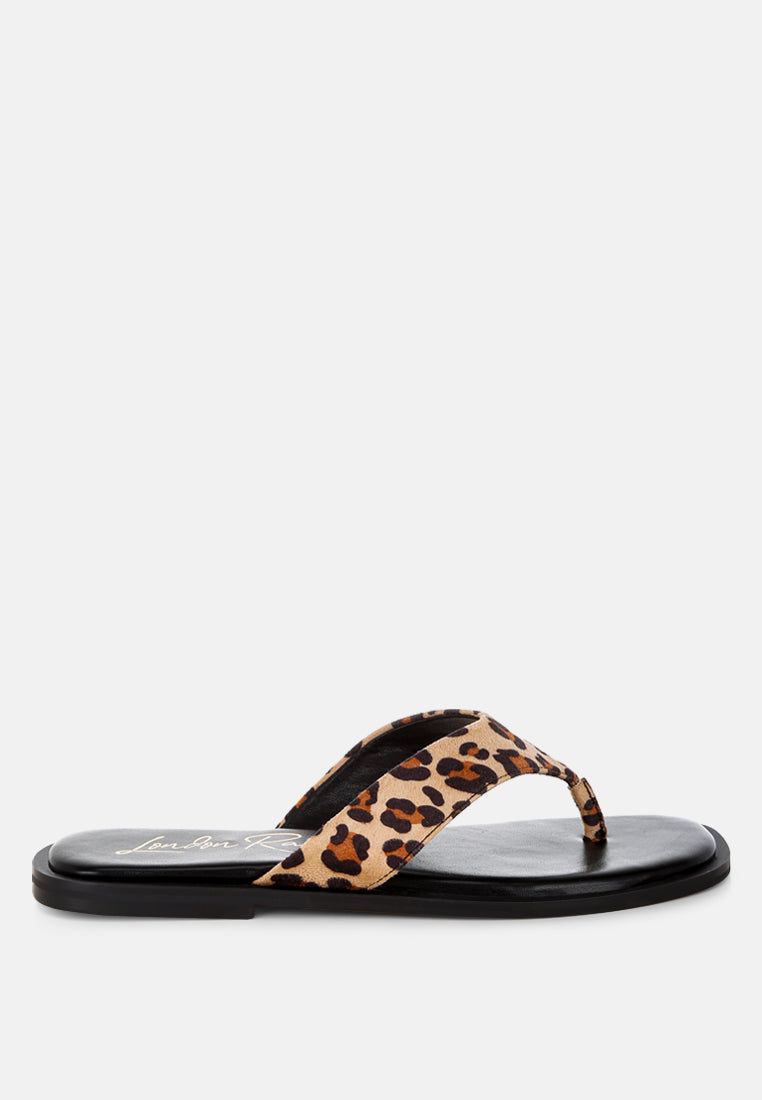 Buchi Animal Print Thong Flats