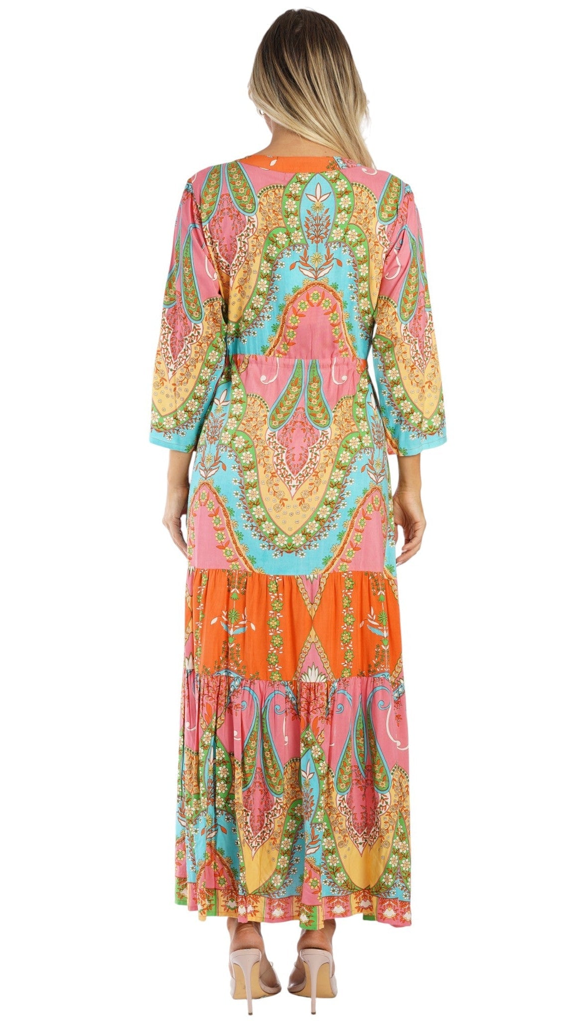 Vibrant Paisley Maxi Shirt Dress – Luxury Resort Wear Cover Up | Club Moda