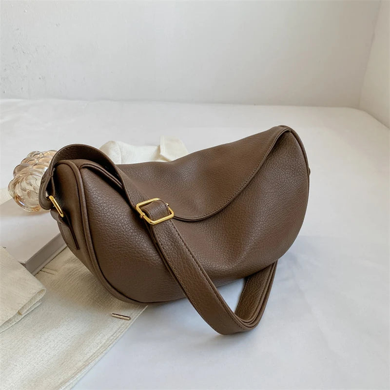 Solid Shoulder Bags for Women 2023 Trend New in Leather Designer Travel Large Capacity Crossbody Handbags Hobos