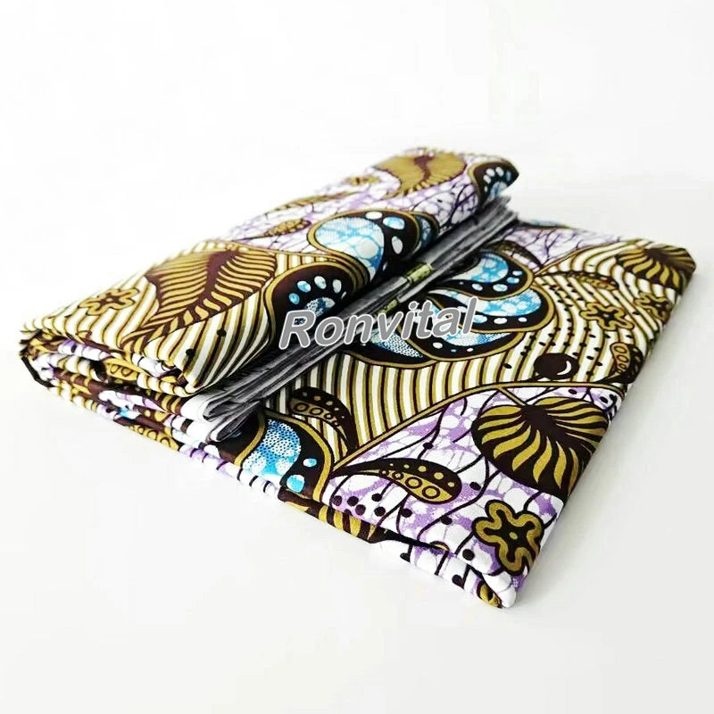 Competitive Price 6 Yards Combed Woven African Wax Prints Fabric Heavyweight Batik Fusible for Boys Shirts Curtains Bags Covers