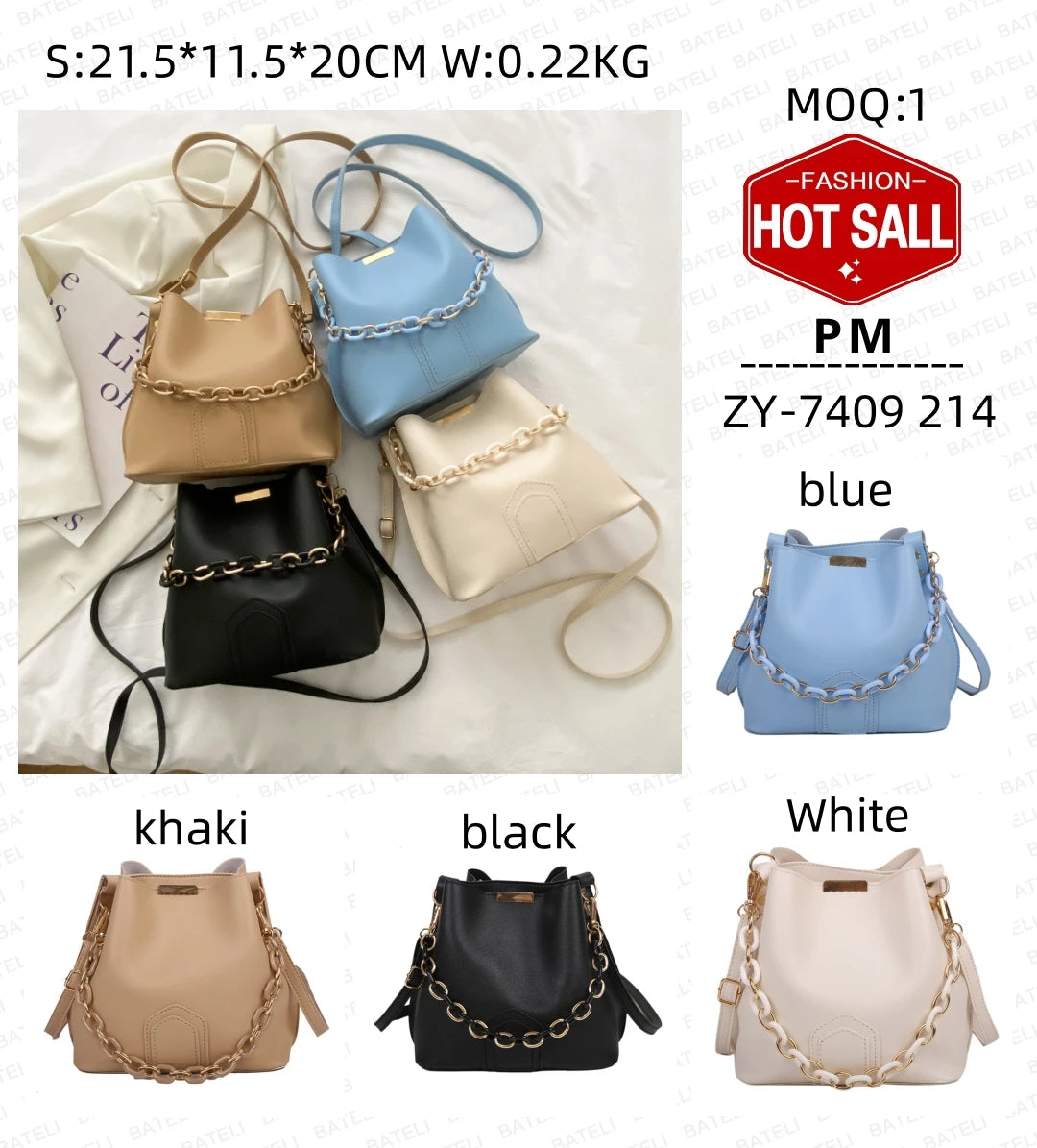 2023 New Fashion Luxury Shoulder Bag Pu Leather Chain Women'S Handbag Ladies Messenger Bags