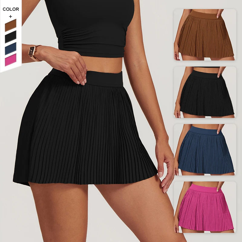 2024 Summer Cloud-Inspired Breathable Sports Dress Custom OEM Outdoor Fitness Tennis Yoga Short Skirt With Anti-Glare Feature