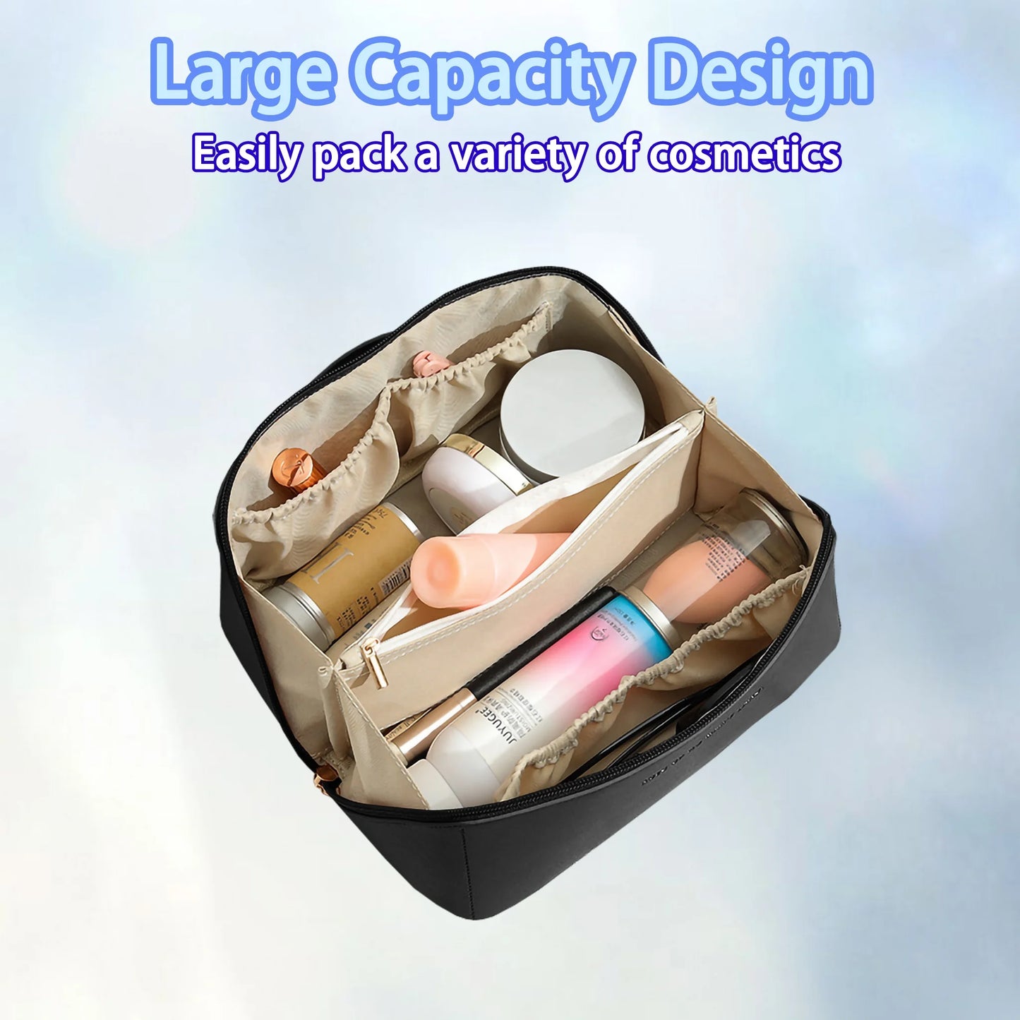 Wholesale Luxury PU Leather Pouch with Custom Logo Custom Makeup Tools Cosmetic Bags