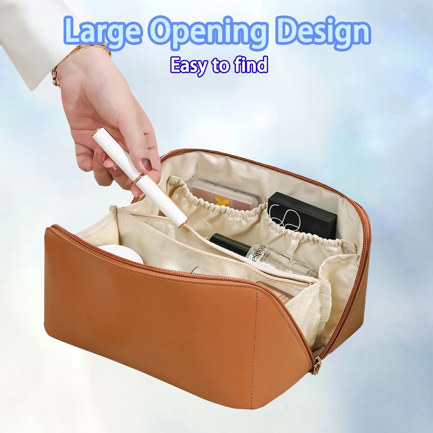 Wholesale Luxury PU Leather Pouch with Custom Logo Custom Makeup Tools Cosmetic Bags