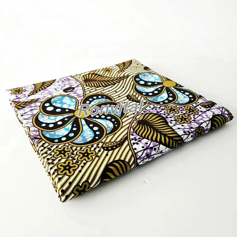 Competitive Price 6 Yards Combed Woven African Wax Prints Fabric Heavyweight Batik Fusible for Boys Shirts Curtains Bags Covers