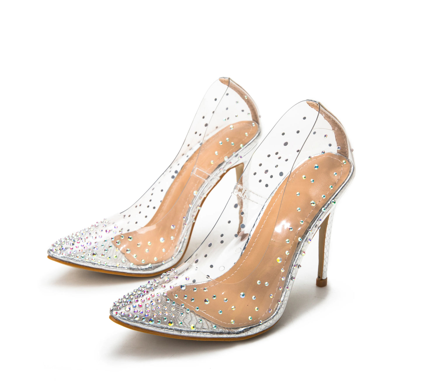 New 2026 Xiawanghong Women's Outdoor Summer High Heels Pointed Thin Heel Crystal Shoes Breathable Anti-Slip