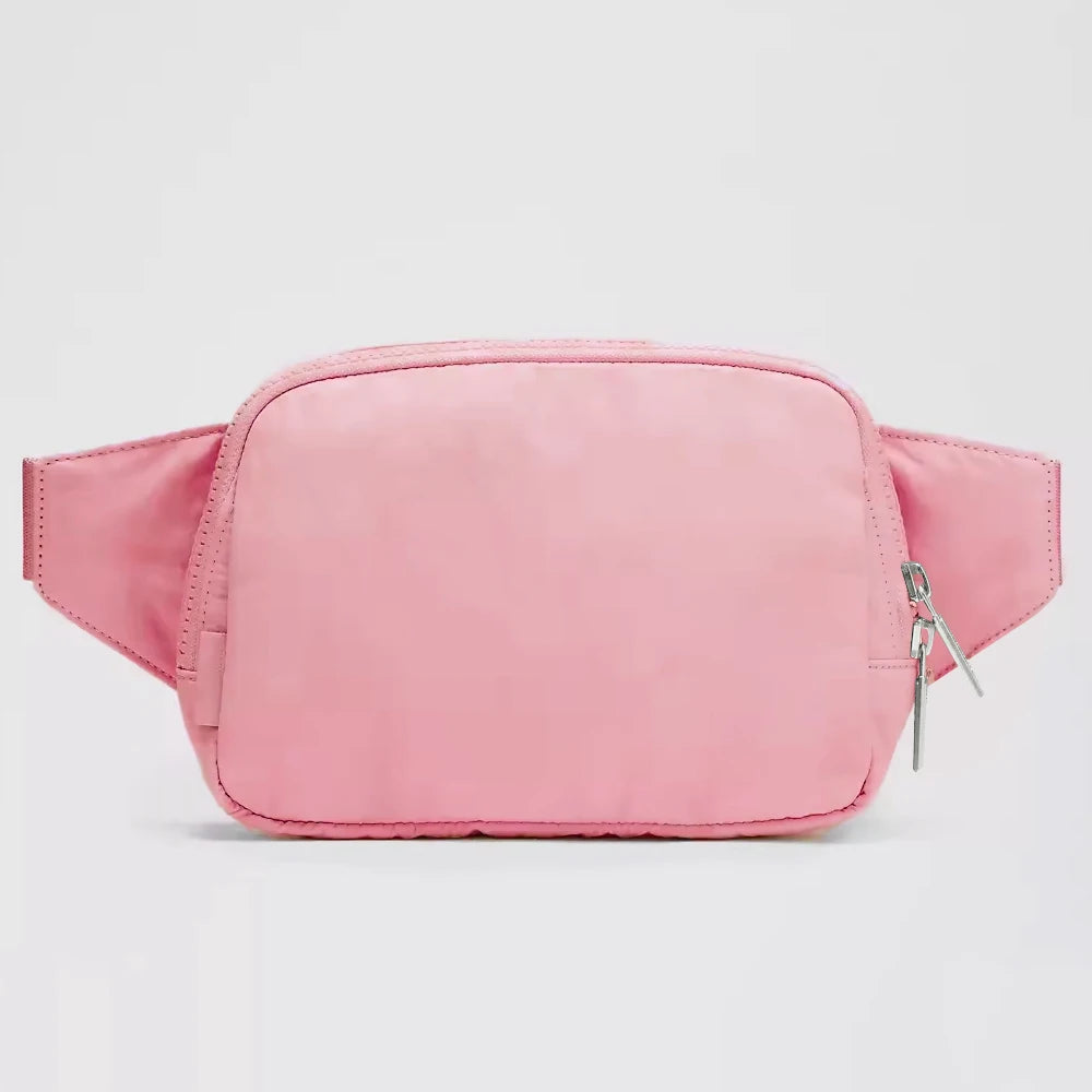 USA Oversea Warehouse 2L Solid Nylon Waist Bag Fanny Pack for Travel Walking Fanny Pack Crossbody Bags Unisex Belt Bag