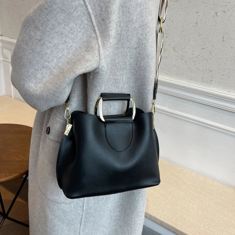 2023 Spring Luxury Women's PU Leather Small Crossbody Bags with Short Handle Shoulder Purses and Handbag Casual Fashion Classic
