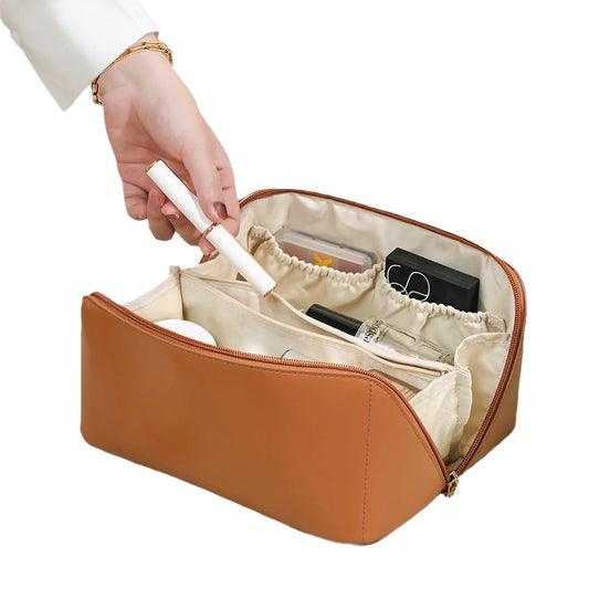 Wholesale Luxury PU Leather Pouch with Custom Logo Custom Makeup Tools Cosmetic Bags
