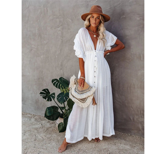 Xuanlang Stock 10colors Hippie Dress Summer Maxi Dress Romantic Bohemian Resort Wear Women Beach Dress Cover up