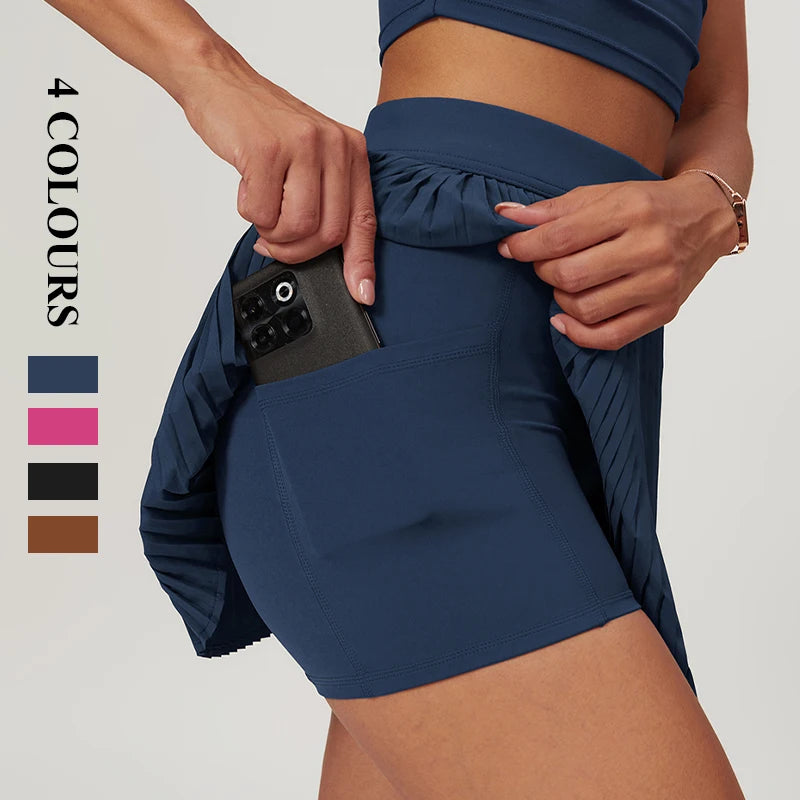 2024 Summer Cloud-Inspired Breathable Sports Dress Custom OEM Outdoor Fitness Tennis Yoga Short Skirt With Anti-Glare Feature