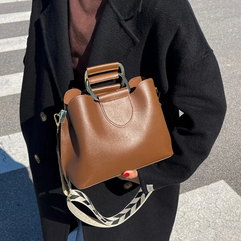 2023 Spring Luxury Women's PU Leather Small Crossbody Bags with Short Handle Shoulder Purses and Handbag Casual Fashion Classic