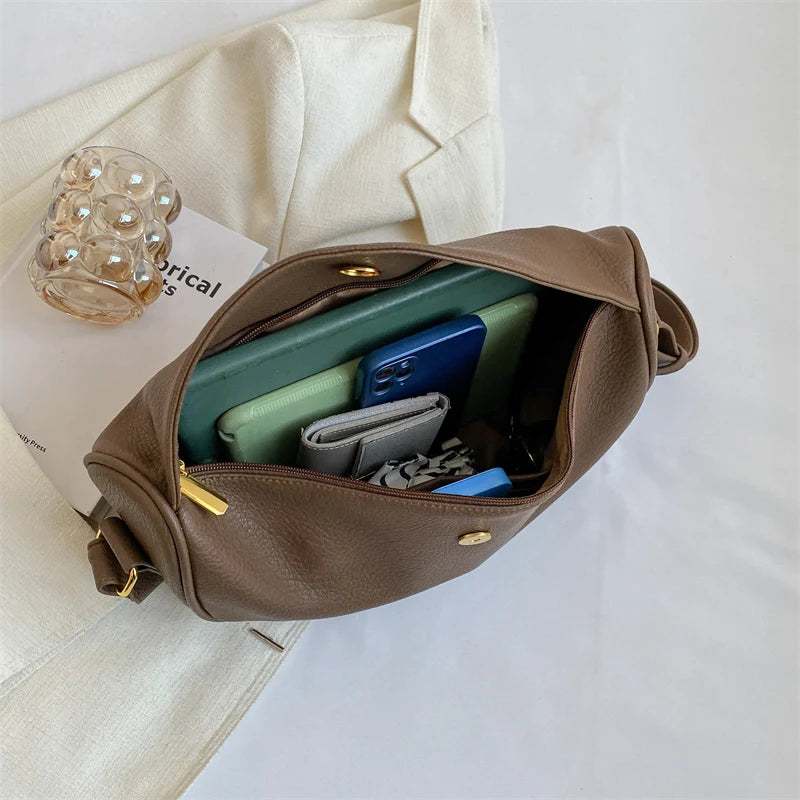 Solid Shoulder Bags for Women 2023 Trend New in Leather Designer Travel Large Capacity Crossbody Handbags Hobos