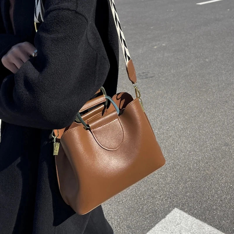 2023 Spring Luxury Women's PU Leather Small Crossbody Bags with Short Handle Shoulder Purses and Handbag Casual Fashion Classic