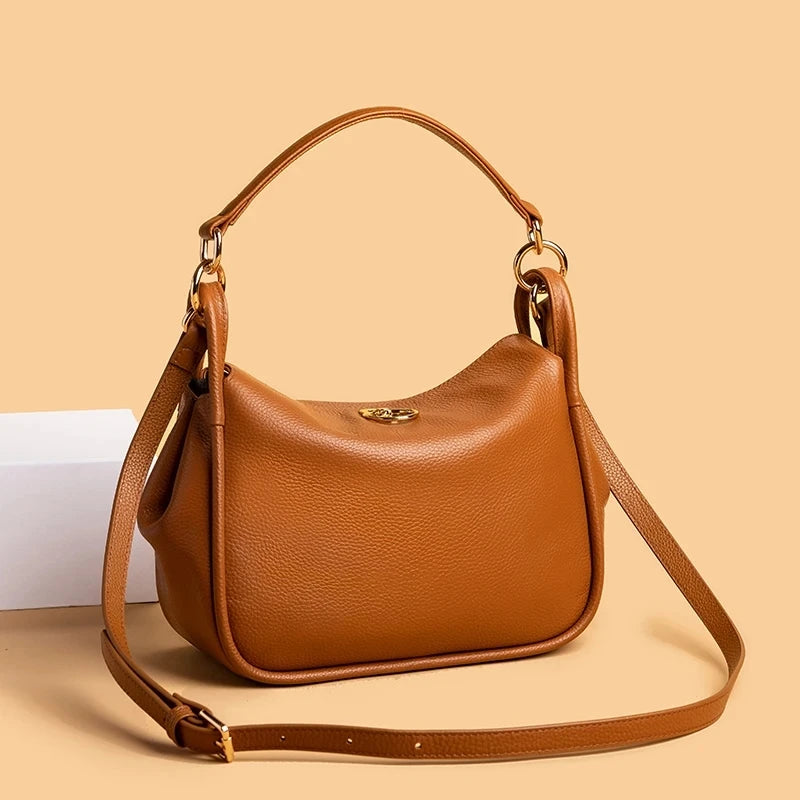Genuine Leather Fashion Women Bag Totes High Quality Shoulder Bags Soft Real Cowhide Ladies Handbags Small Women's Messenger Sac