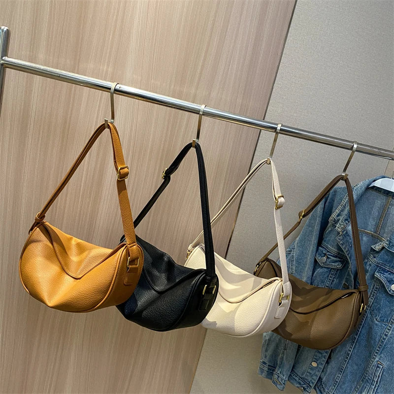 Solid Shoulder Bags for Women 2023 Trend New in Leather Designer Travel Large Capacity Crossbody Handbags Hobos