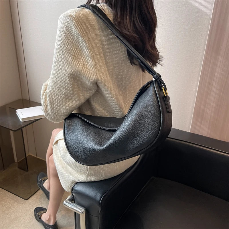 Solid Shoulder Bags for Women 2023 Trend New in Leather Designer Travel Large Capacity Crossbody Handbags Hobos
