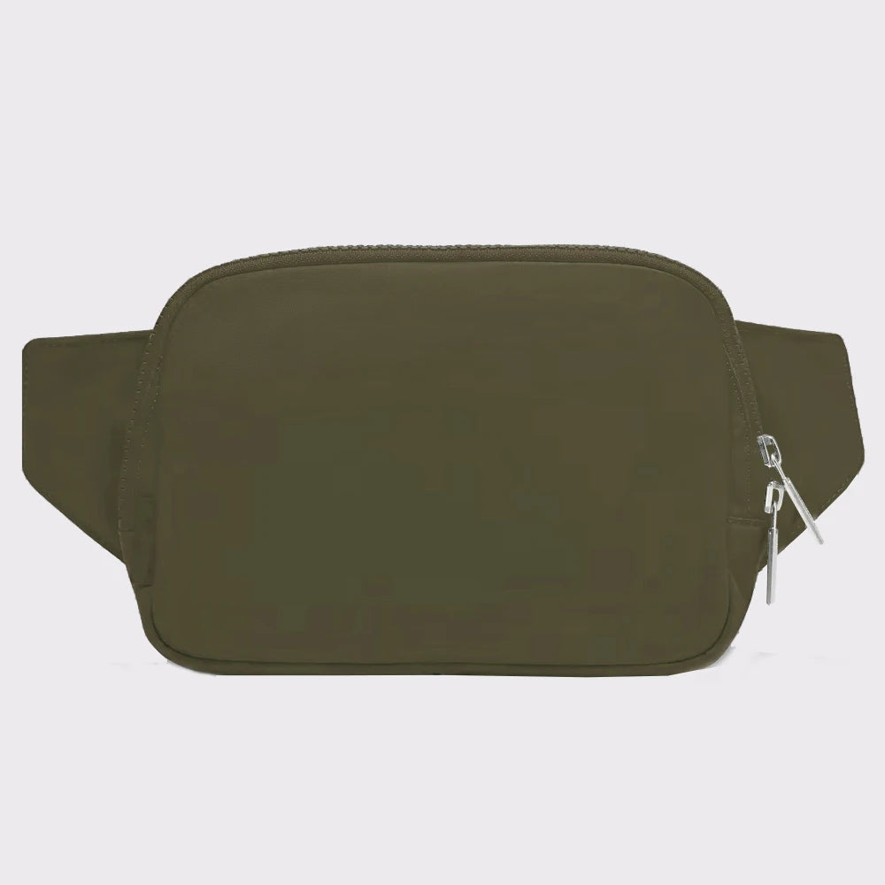 USA Oversea Warehouse 2L Solid Nylon Waist Bag Fanny Pack for Travel Walking Fanny Pack Crossbody Bags Unisex Belt Bag