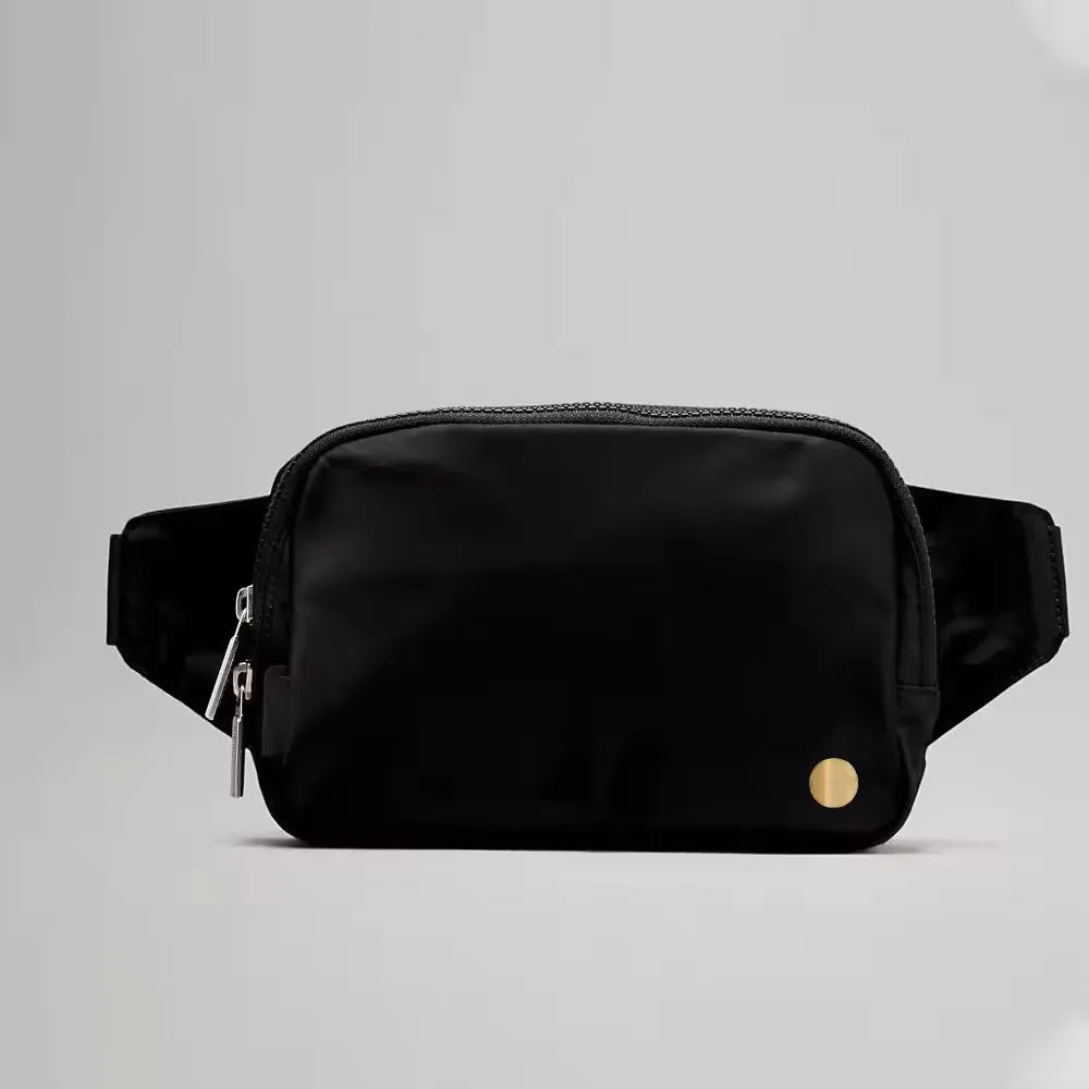 USA Oversea Warehouse 2L Solid Nylon Waist Bag Fanny Pack for Travel Walking Fanny Pack Crossbody Bags Unisex Belt Bag