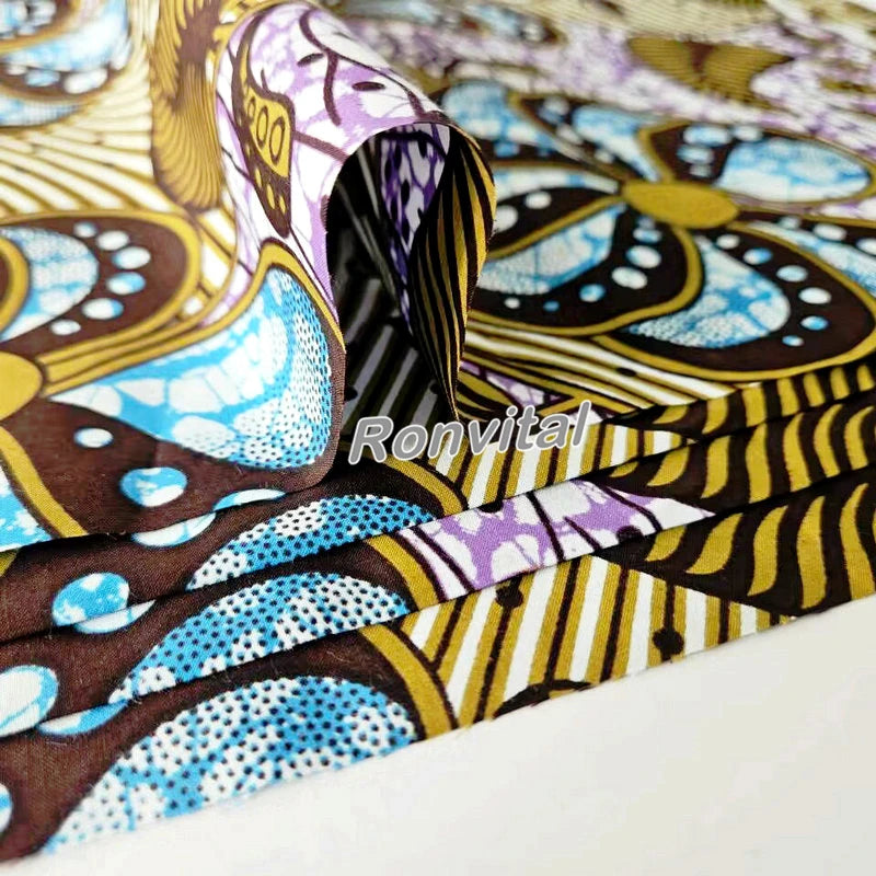 Competitive Price 6 Yards Combed Woven African Wax Prints Fabric Heavyweight Batik Fusible for Boys Shirts Curtains Bags Covers