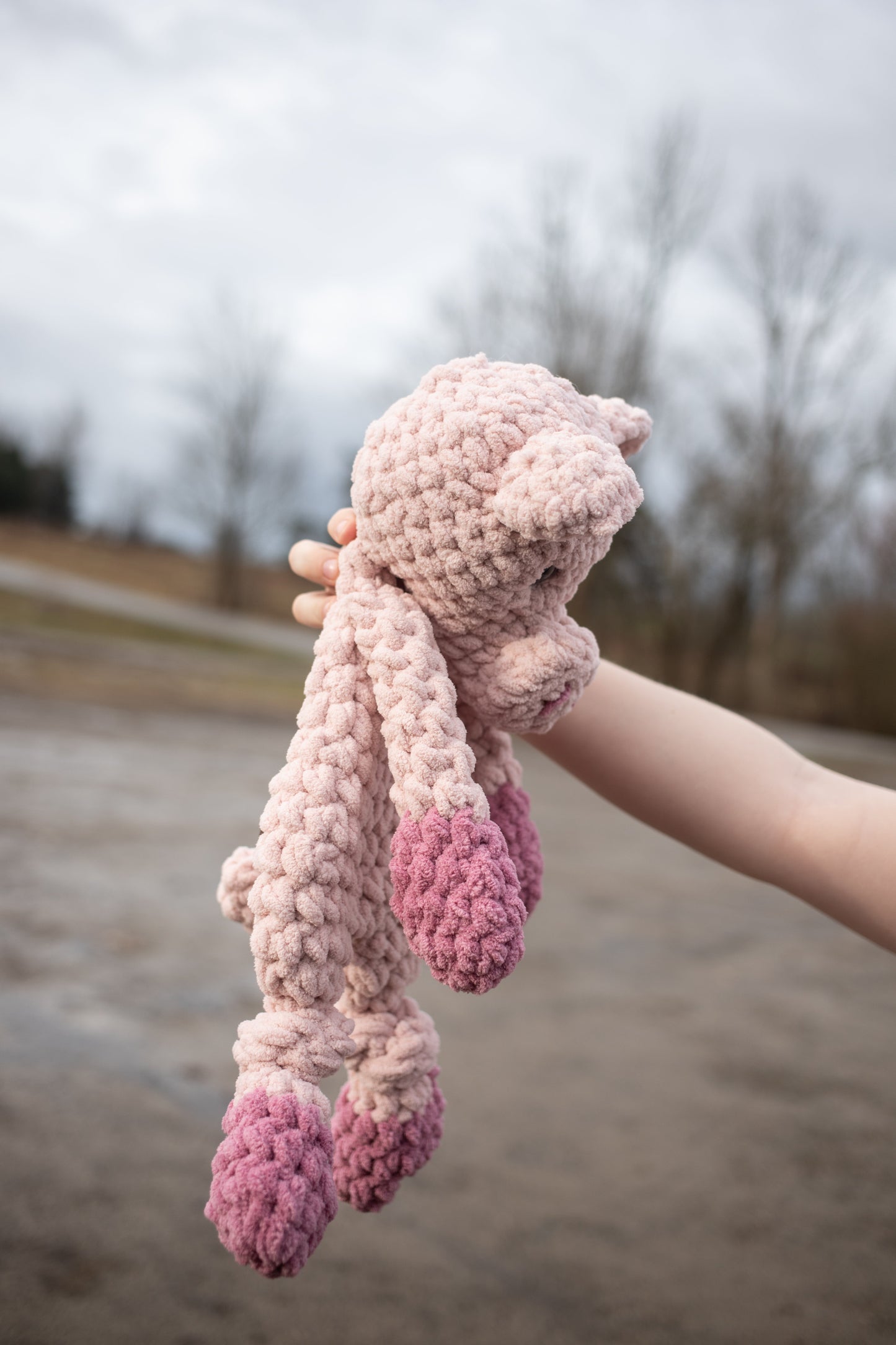 Piggy Lovey, Pig Stuffed Animal, Crochet Piglet Snuggler