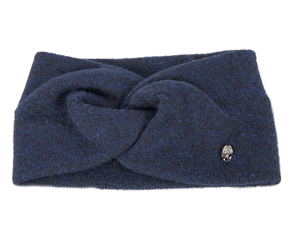 Navy European Made woolen headband