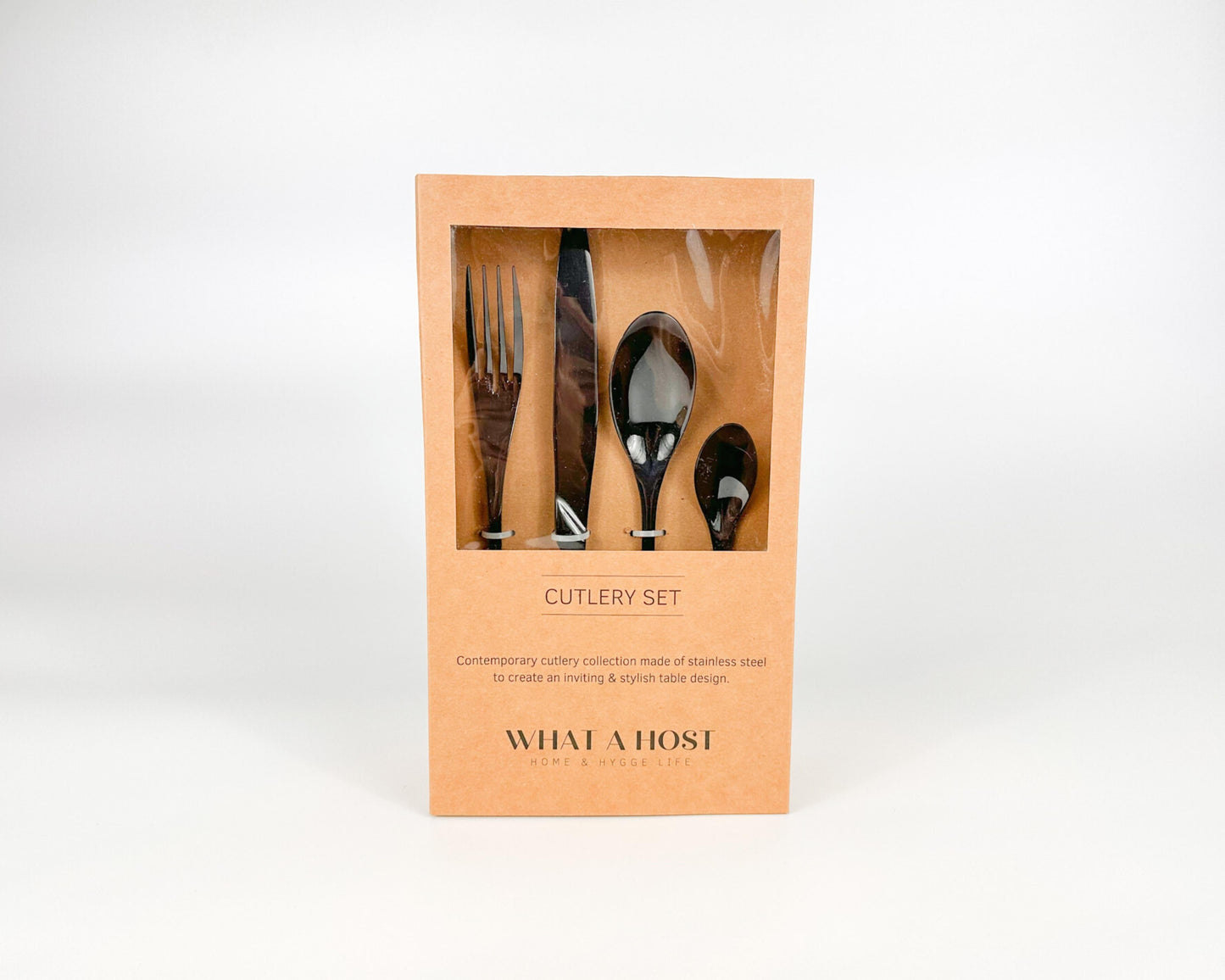Munich Black Stainless Steel Cutlery Sets x16/24 pieces