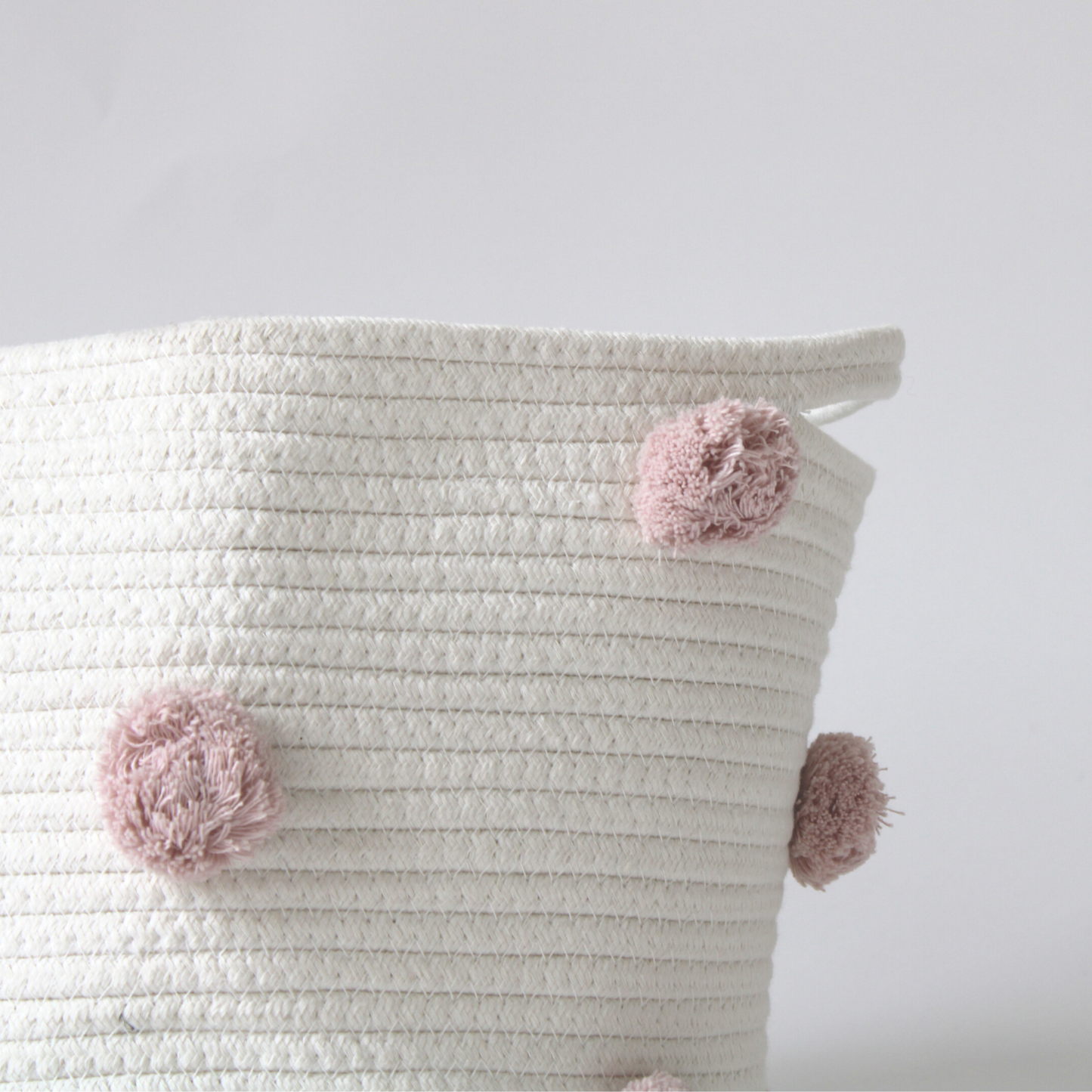 Rose Pink Pom Basket - Medium
