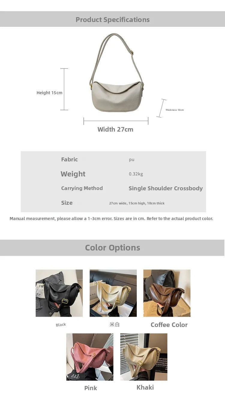 Trendy Ladies' Shoulder Bag 2025 New Autumn Small Design Dumpling Shape Crossbody Bag Commuter Versatile Women's Bag