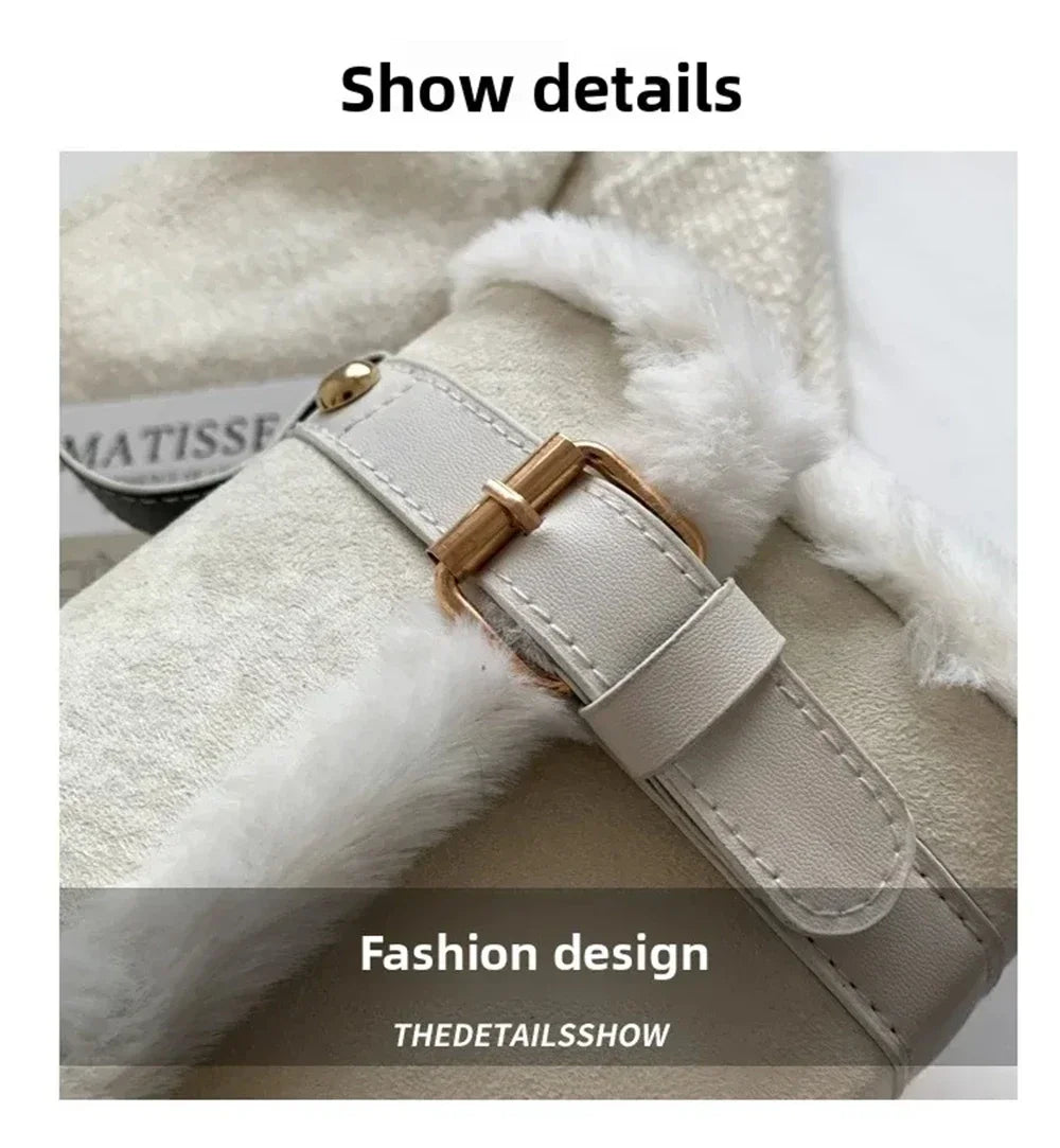 Fashionable Lamb Plush Velvet Bag Plush Shoulder Bag Women's Bag New Collection Versatile Single Strap Crossbody Handbag