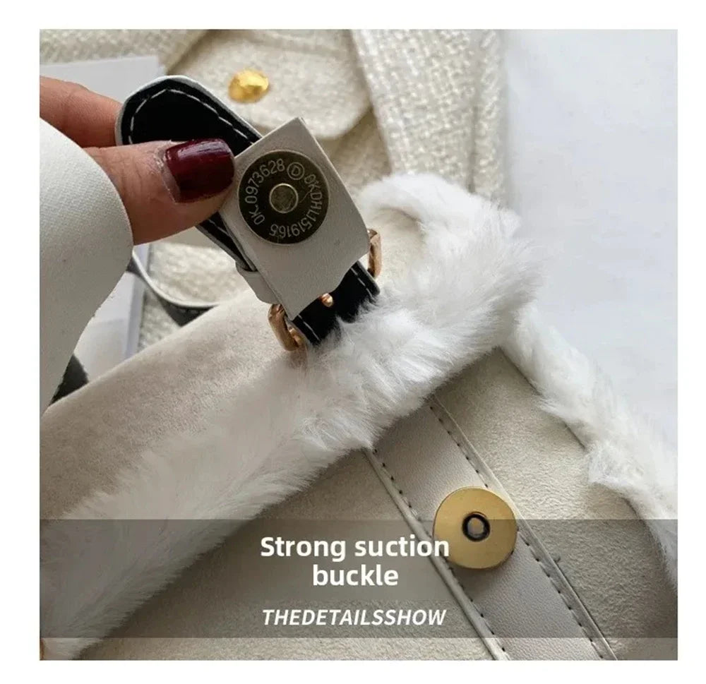 Fashionable Lamb Plush Velvet Bag Plush Shoulder Bag Women's Bag New Collection Versatile Single Strap Crossbody Handbag