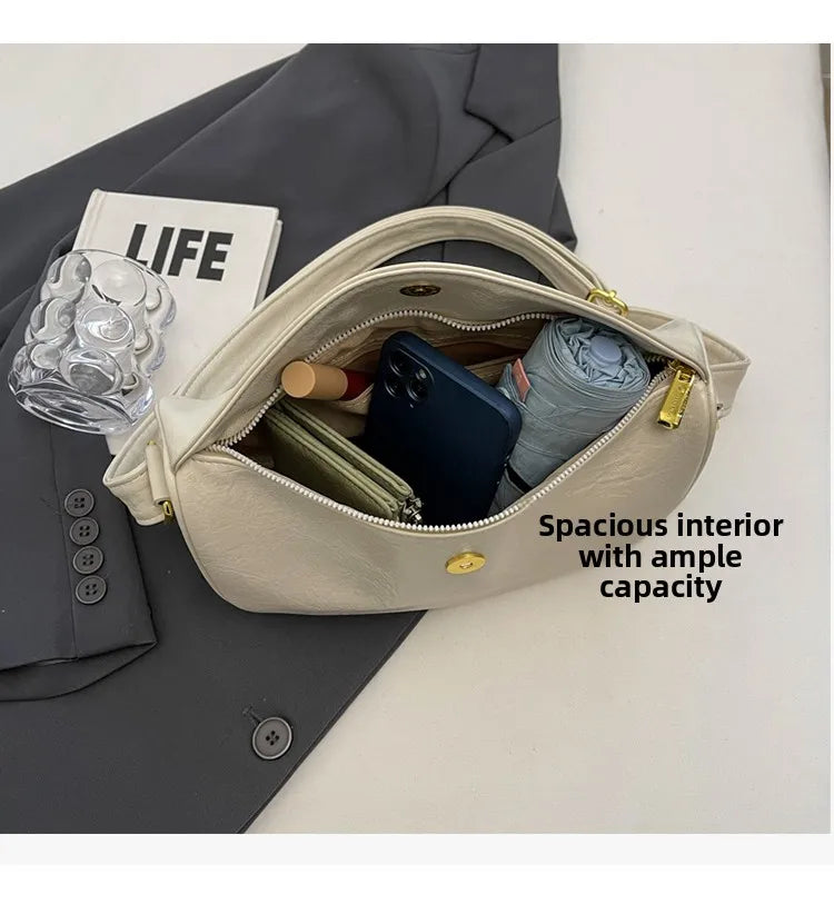 Trendy Ladies' Shoulder Bag 2025 New Autumn Small Design Dumpling Shape Crossbody Bag Commuter Versatile Women's Bag
