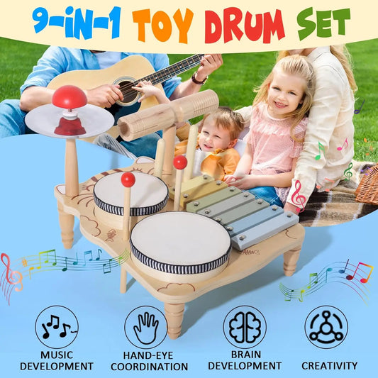 Wooden Toy Montessori Percussion Instruments Set For children