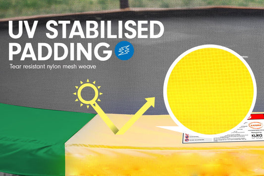 NNEDSZ 10ft Outdoor Trampoline Kids Children With Safety Enclosure Pad Mat Ladder - Rainbow