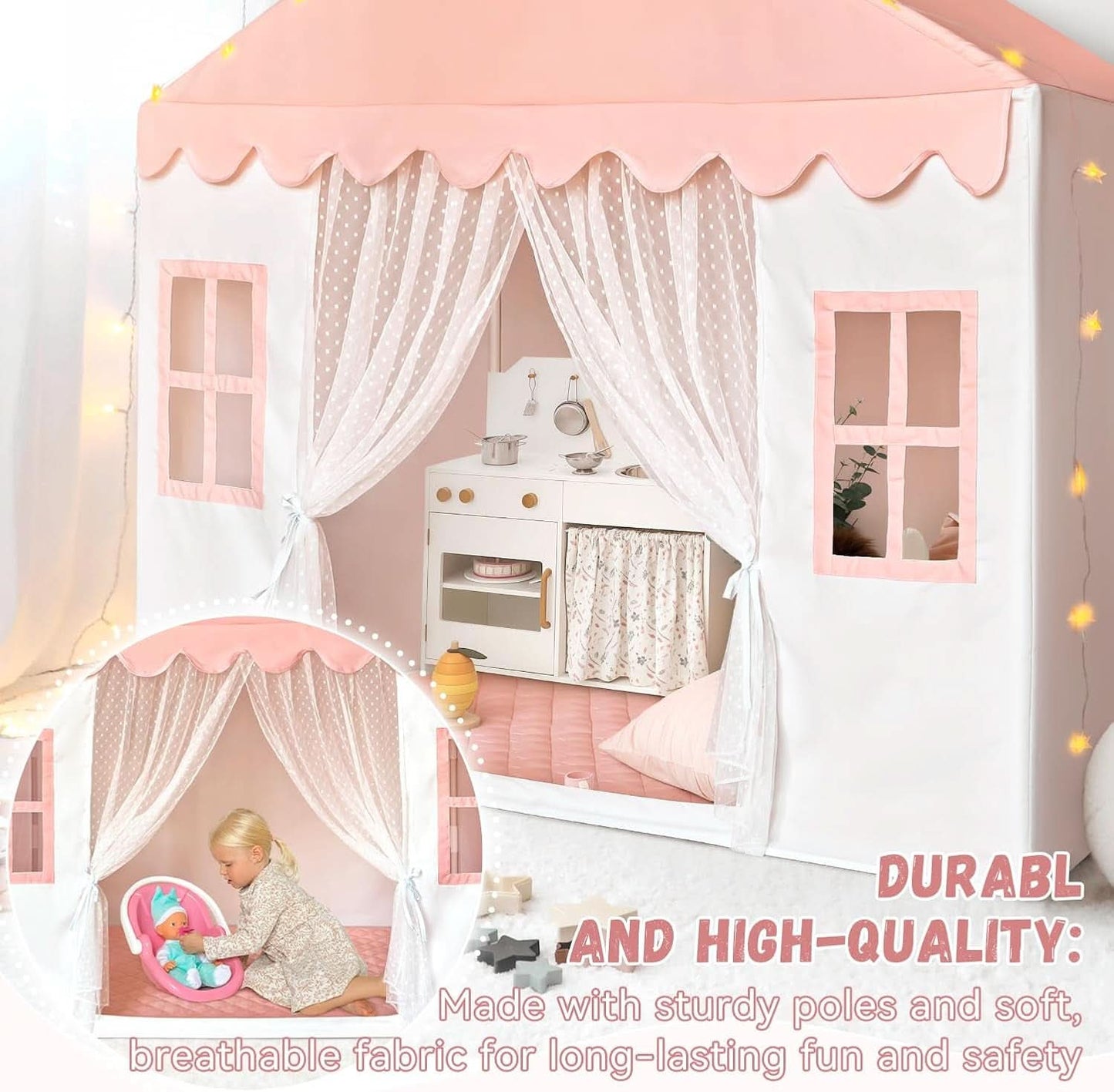 Premium Over sized Pink Indoor Playhouse Tent Toddlers
