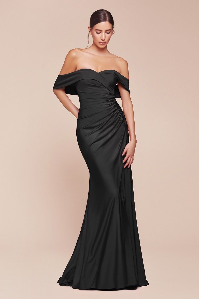 OFF THE SHOULDER STRETCH SPANDEX DRESS CDCD790