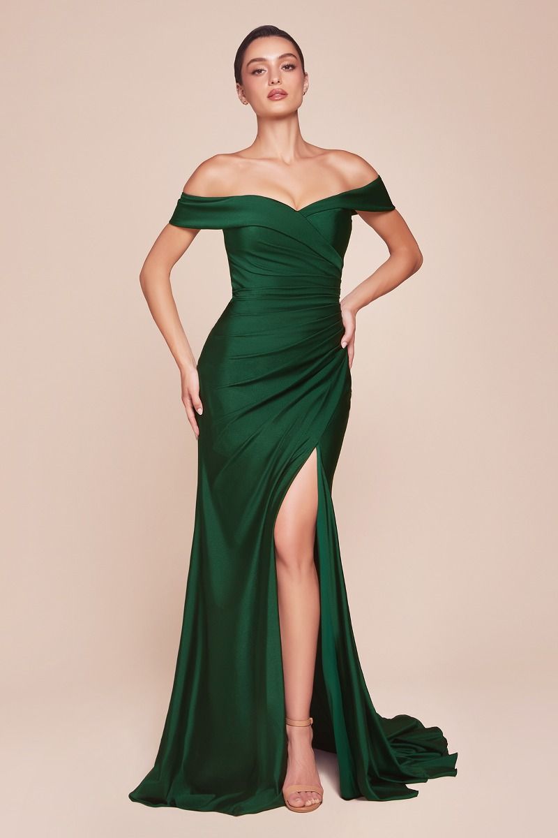 OFF THE SHOULDER STRETCH SPANDEX DRESS CDCD790