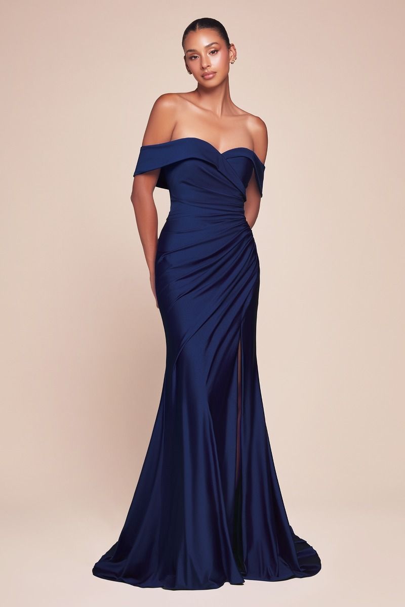 OFF THE SHOULDER STRETCH SPANDEX DRESS CDCD790