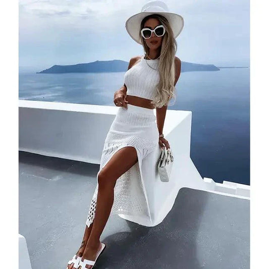 Coastal Chic Beach Knit Skirt Set - Effortless Style, Comfort & Versatility