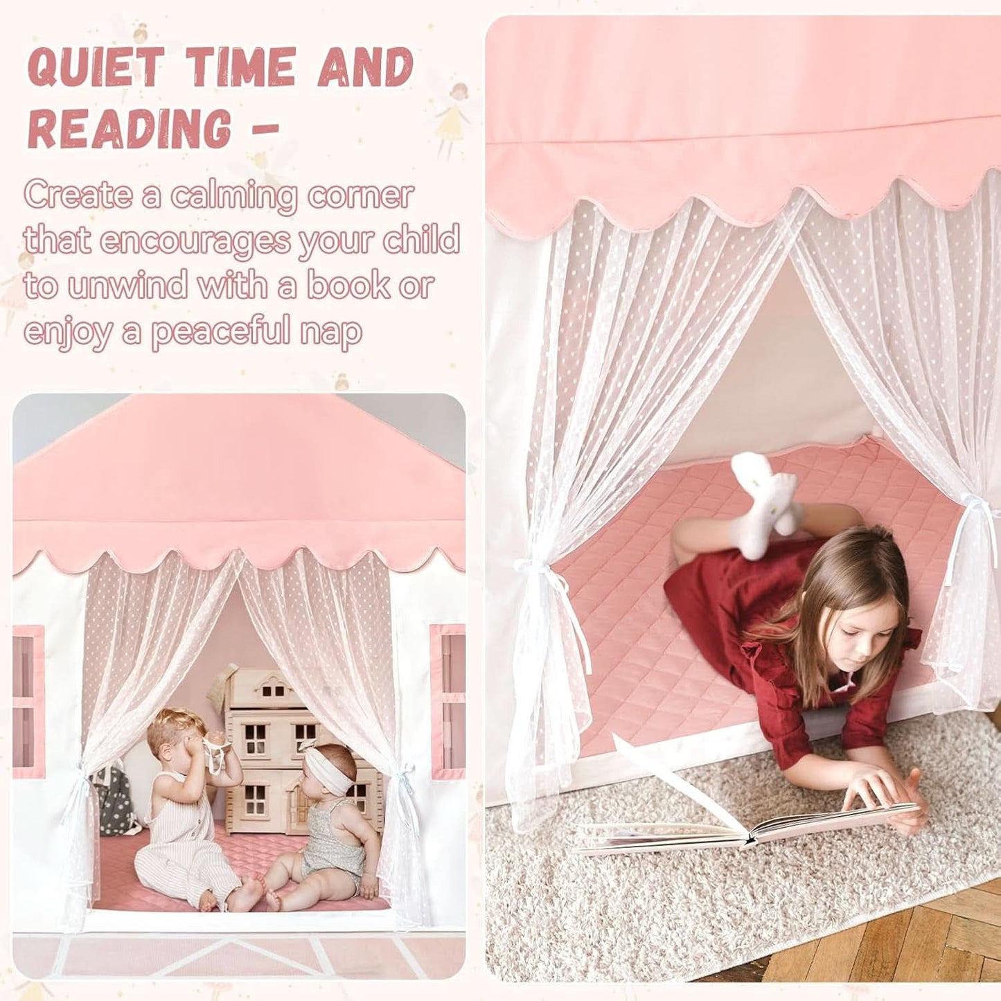 Premium Over sized Pink Indoor Playhouse Tent Toddlers