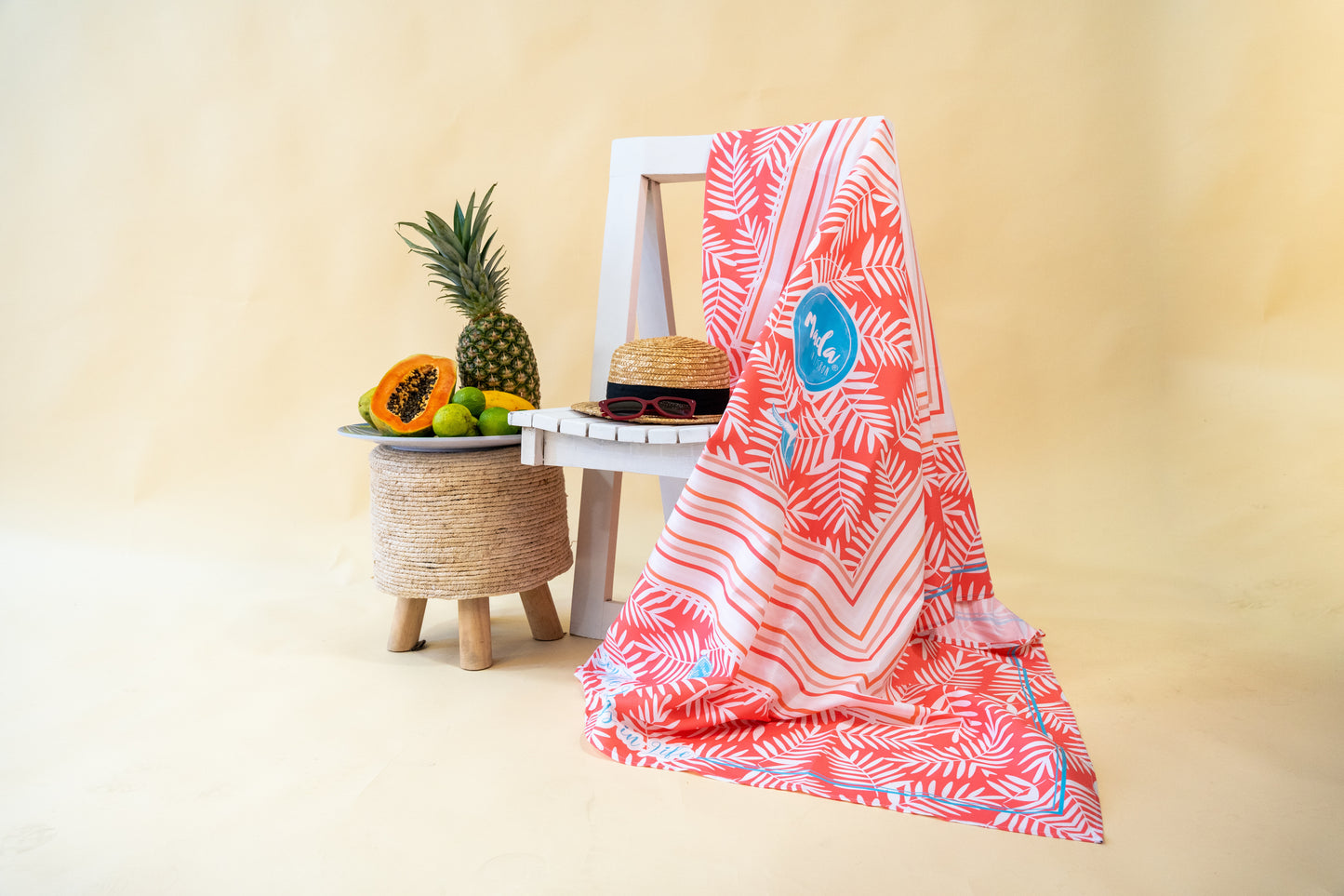 Super Towel Pink Leafs