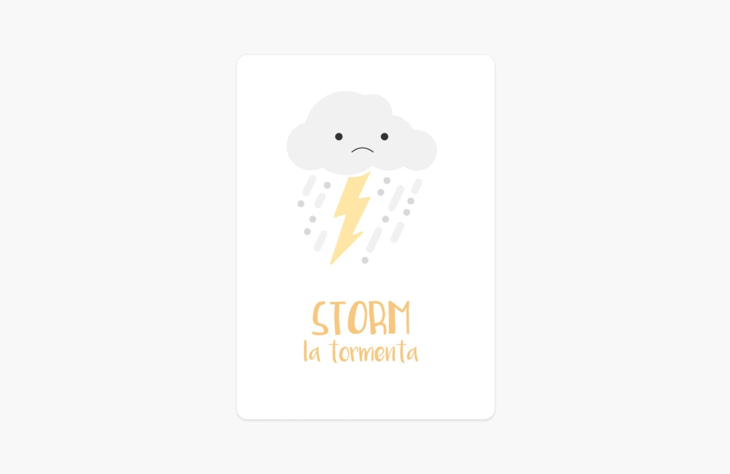 Weather Flashcards for Toddlers | Bilingual English & Spanish Learning Cards for Preschoolers